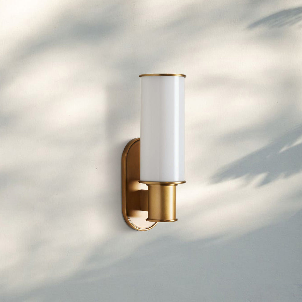 Harline Milk Glass Wall Sconce-Brass-