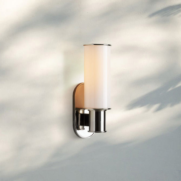 Harline Milk Glass Wall Sconce-Nickel-