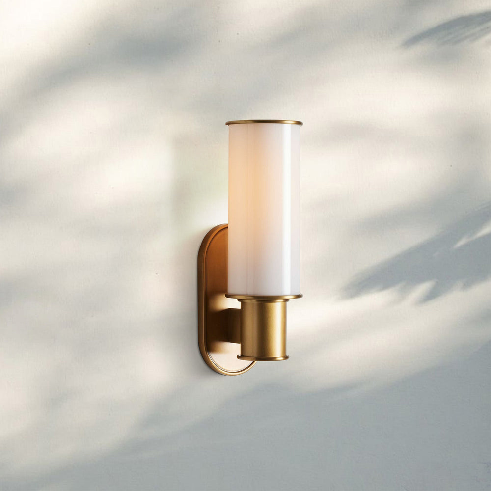 Harline Milk Glass Wall Sconce-Brass-