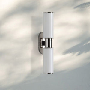 Harline Modern Milk Glass 2-Light Wall Sconce-Nickel-