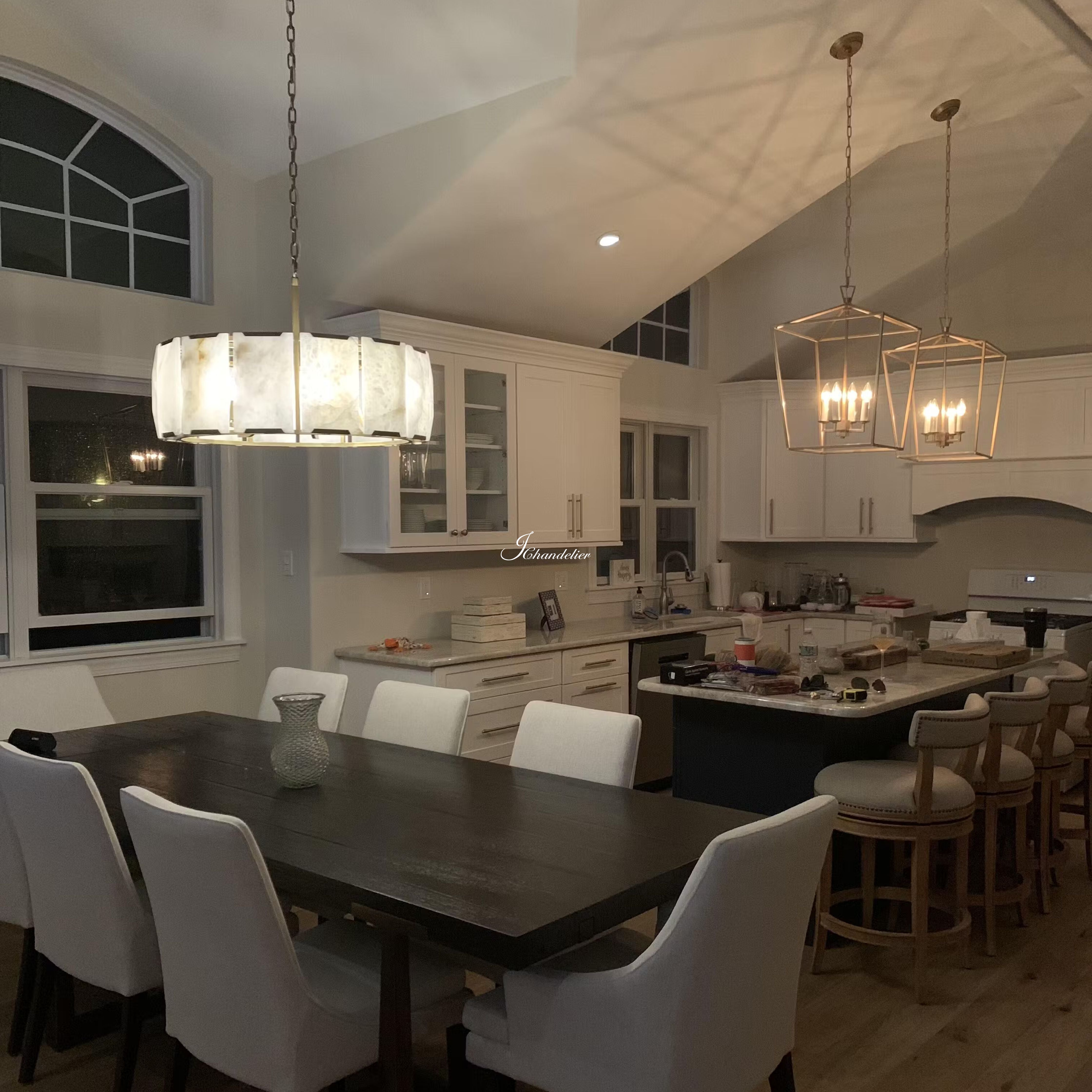 Harlew Calcite Round Chandelier 60"