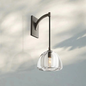 Hemisphare Crystal Wall Sconce-Black-