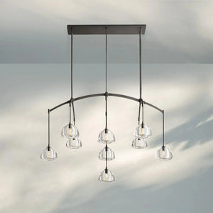 Hemisphare Linear Chandelier 54‘’ 72‘’-54''-Bronze-