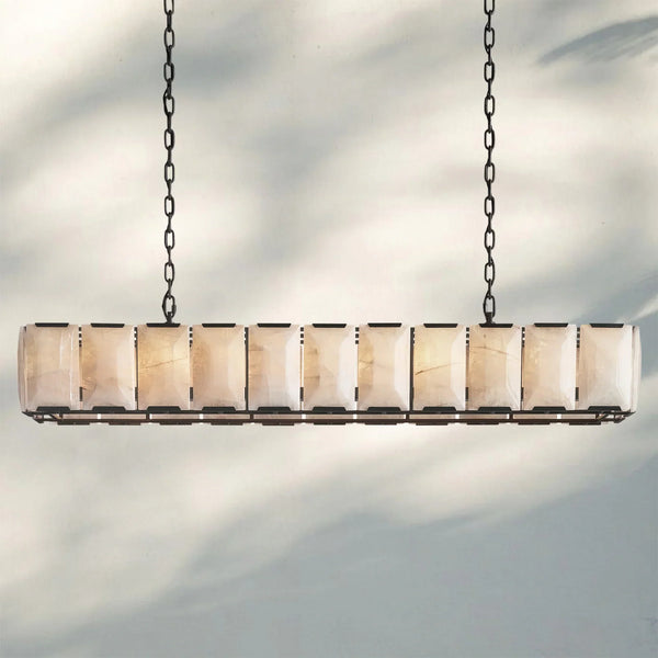 Herlow Calcite Rectangular Chandelier-Retangular 74'' 22-Light-Matte Black-