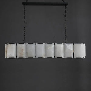 Herlow Calcite Modern Rectangular Alabaster Chandelier-Arialamps