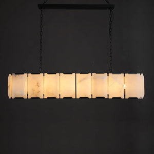 Herlow Calcite Modern Rectangular Alabaster Chandelier-Arialamps