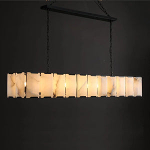 Herlow Calcite Modern Rectangular Alabaster Chandelier-Arialamps