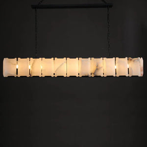 Herlow Calcite Modern Rectangular Alabaster Chandelier-Arialamps