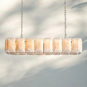 Herlow Calcite Rectangular Chandelier-Retangular 54'' 16-Light-Polished Nickel-