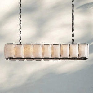 Herlow Calcite Rectangular Chandelier-Retangular 62'' 18-Light-Matte Black-