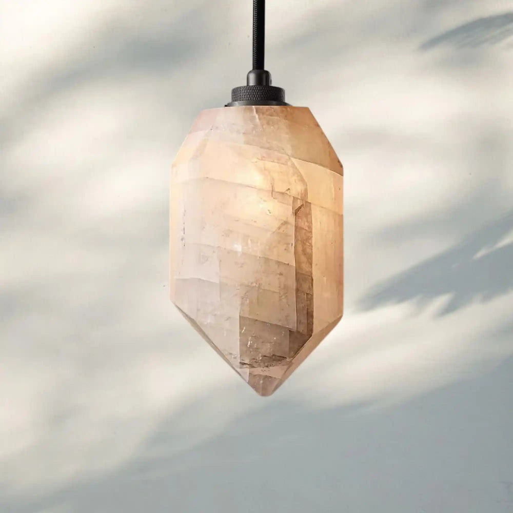 Herlow Calcite Pendant Light-Lacquered Burnished Brass-Arialamps