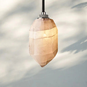 Herlow Calcite Pendant Light-Polished Stainless Steel-Arialamps