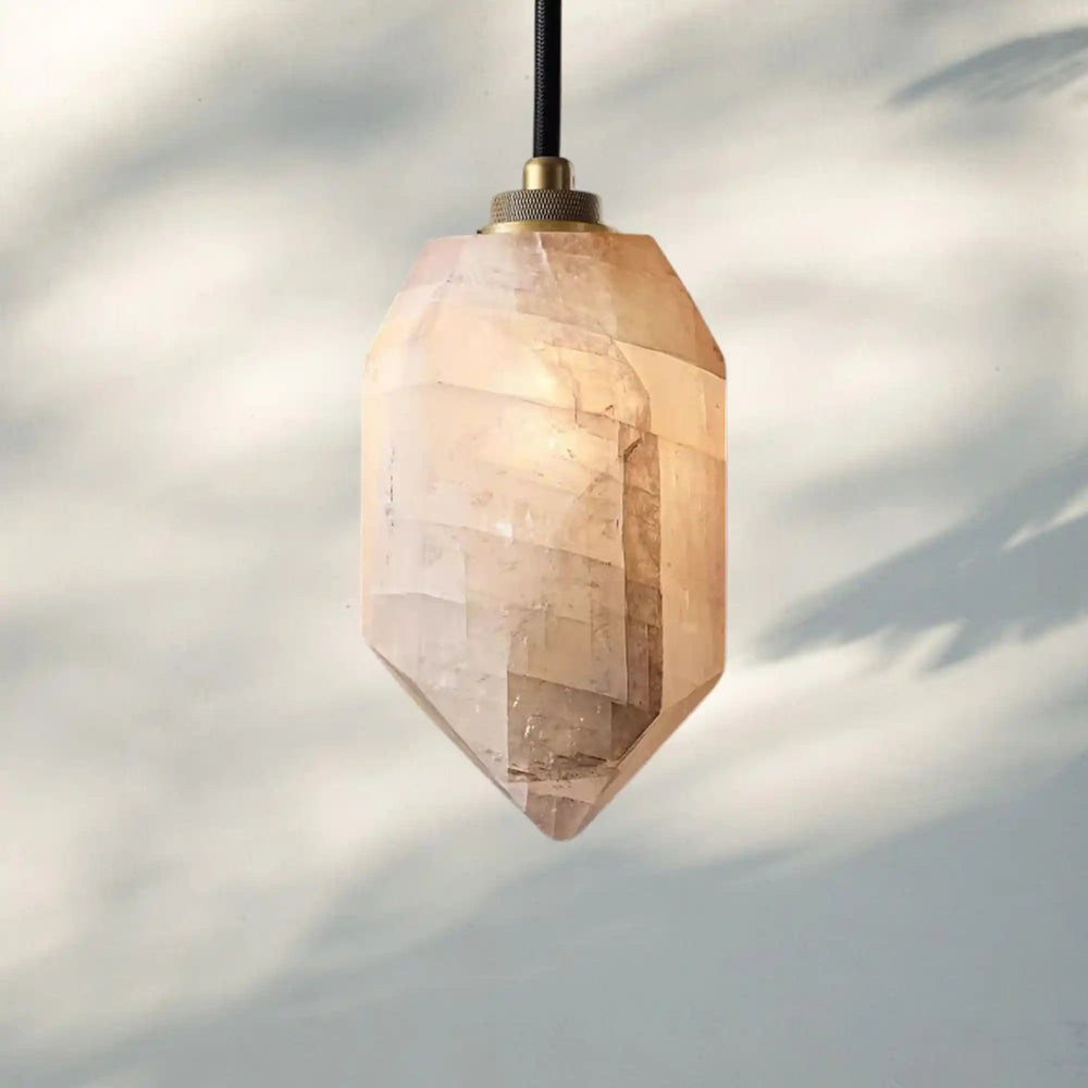 Herlow Calcite Pendant Light-Lacquered Burnished Brass-Arialamps