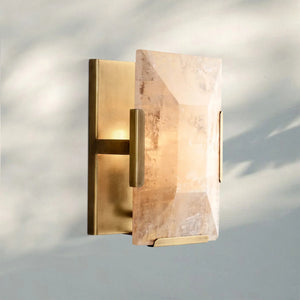 Herlow Calcite Short Wall Sconce-Lacquered Burnished Brass-