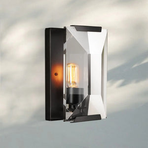 Herlow Crystal Short Wall Sconce-Matte Black-