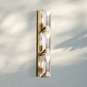 Herlow Multicurve Crystal Triple Wall Sconce-Lacquered Burnished Brass-