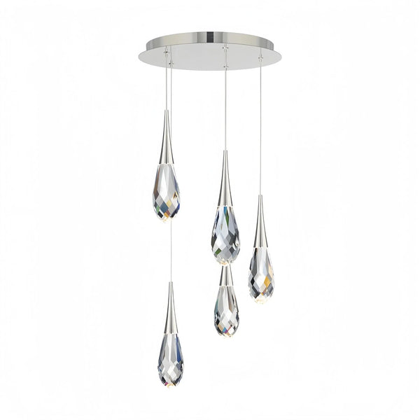 Hibiscus LED Multi Light Pendant Light Round Chandelier - Arialamps