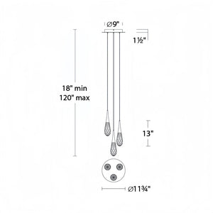 Hibiscus LED Multi Light Pendant Light Round Chandelier - Arialamps