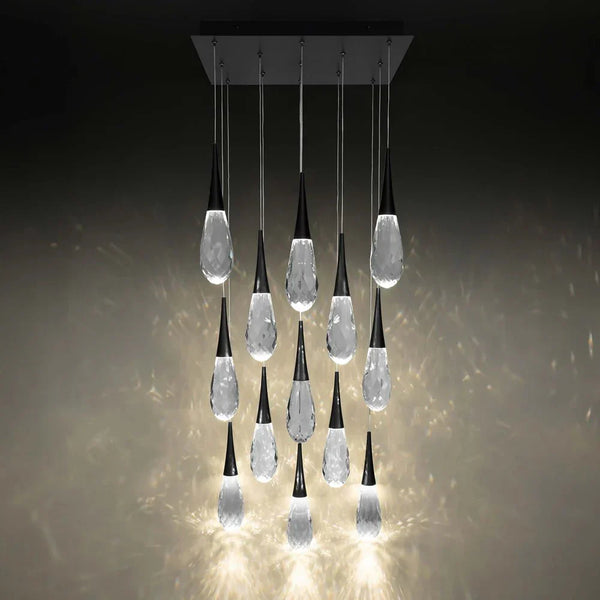 Hibiscus Square LED Multi Pendant Light - Arialamps