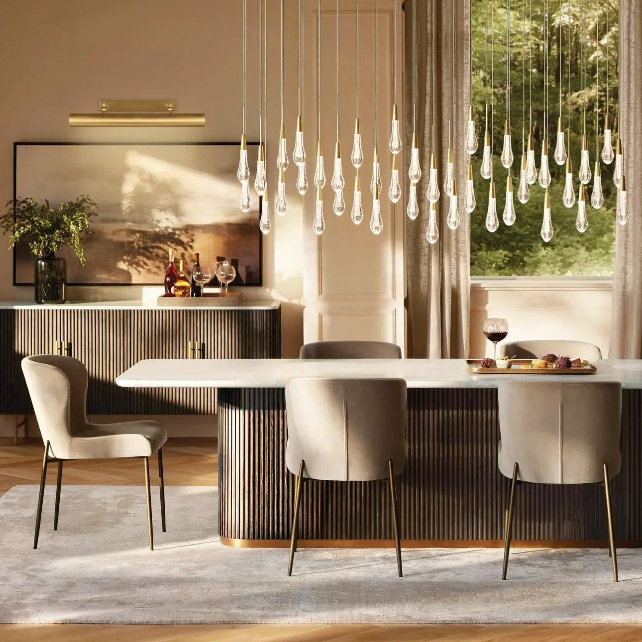 Soltaire Linear Chandelier 37"50"70"