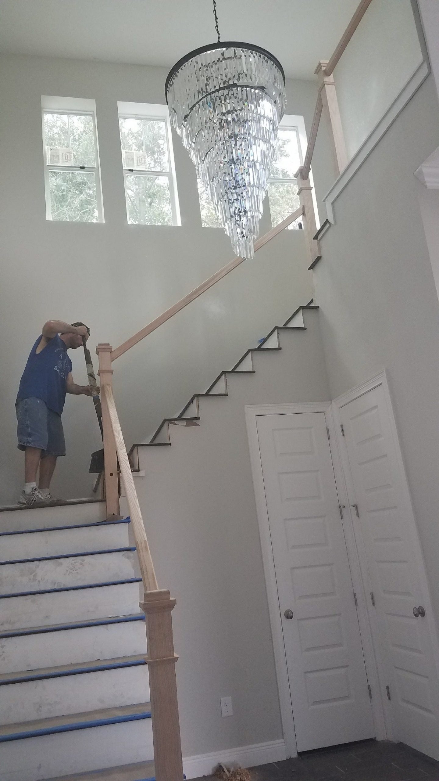 Aria Spiral Tiered/ Layered Crystal Fringe Living Room Chandelier Light