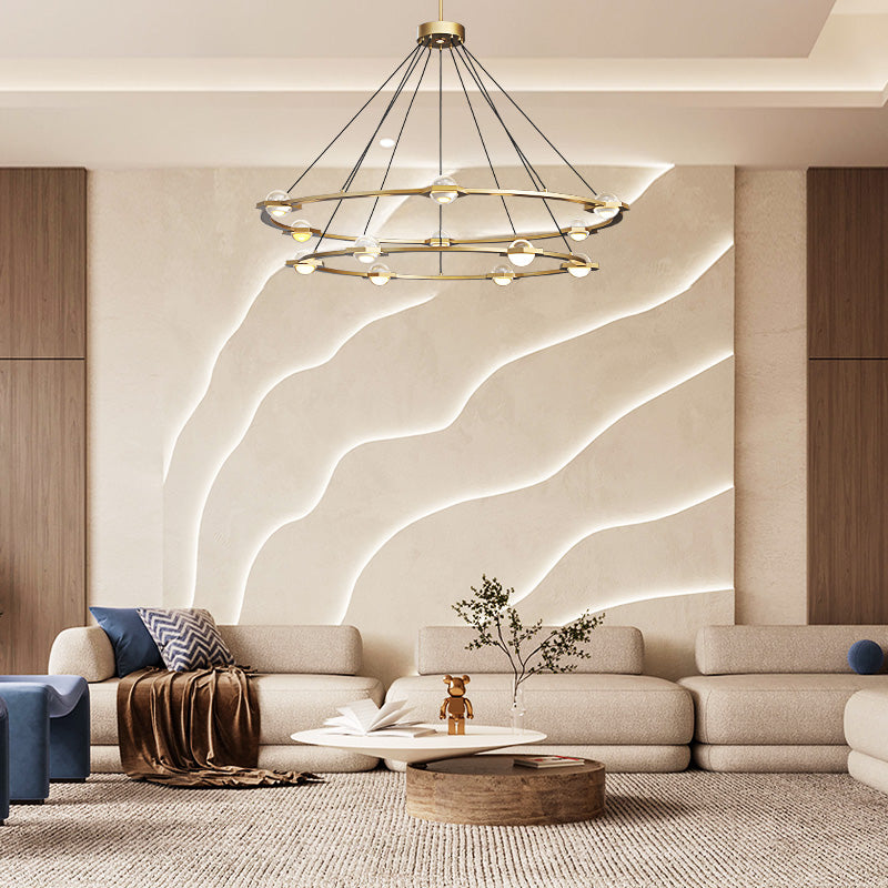 Eclatamt Two-Tier Round Chandelier 48" 60"