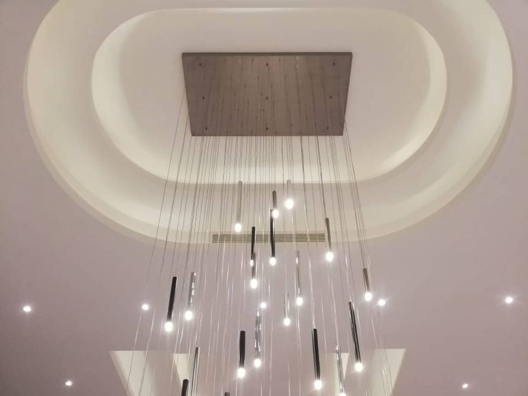Bellini Rectangular Tri-Tone Tubular Pendant Light Chandelier