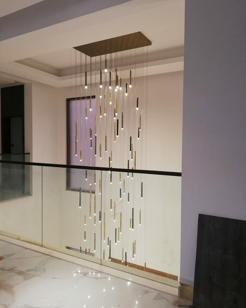 Bellini Rectangular Tubular Pendant Light Chandelier