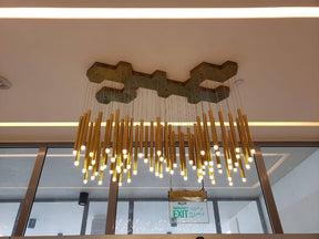 Bellini Square Tri-Tone Tubular Pendant Light Chandelier