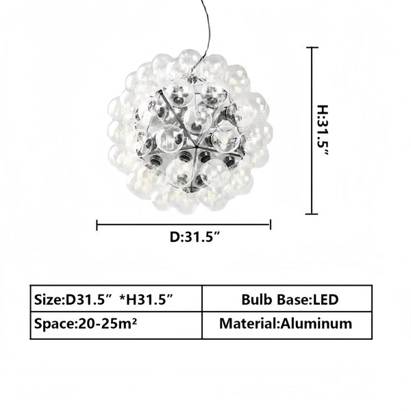 Italian Designer Creative Glass Ball Chandelier Scandinavian Dandelion Hallway/Entryway/Staircase Light Fixture - Arialamps