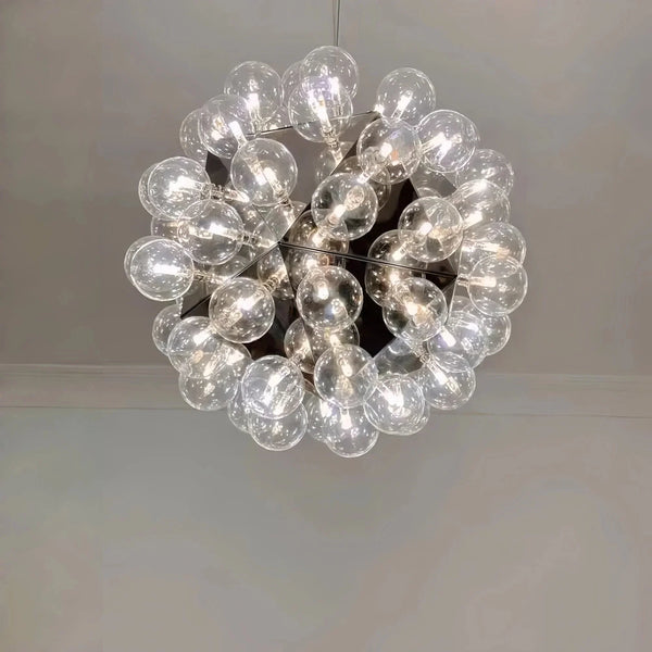 Italian Designer Creative Glass Ball Chandelier Scandinavian Dandelion Hallway/Entryway/Staircase Light Fixture - Arialamps