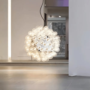 Italian Designer Creative Glass Ball Chandelier Scandinavian Dandelion Hallway/Entryway/Staircase Light Fixture - Arialamps
