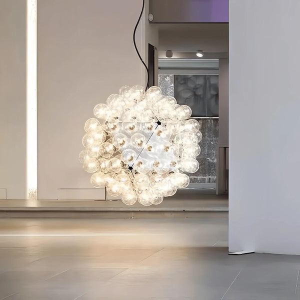 Italian Designer Creative Glass Ball Chandelier Scandinavian Dandelion Hallway/Entryway/Staircase Light Fixture - Arialamps