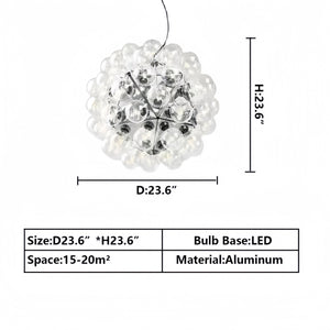 Italian Designer Creative Glass Ball Chandelier Scandinavian Dandelion Hallway/Entryway/Staircase Light Fixture - Arialamps
