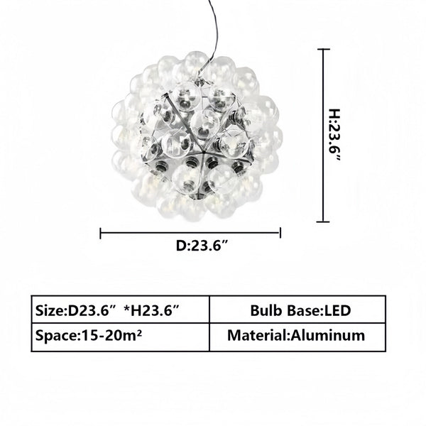 Italian Designer Creative Glass Ball Chandelier Scandinavian Dandelion Hallway/Entryway/Staircase Light Fixture - Arialamps