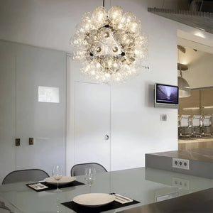 Italian Designer Creative Glass Ball Chandelier Scandinavian Dandelion Hallway/Entryway/Staircase Light Fixture - Arialamps