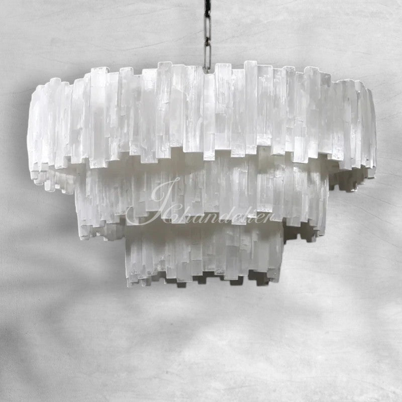 Selenine Round Multi-Tier Chandelier Nikel