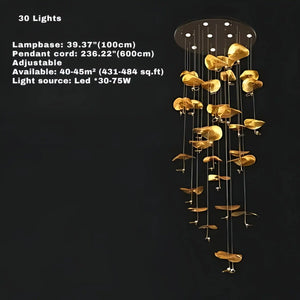 Jenissa Vintage Crystal Staircase Chandelier High Ceiling Luxury Lighting-