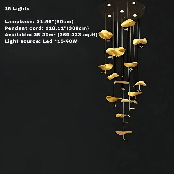 Jenissa Vintage Crystal Staircase Chandelier High Ceiling Luxury Lighting-