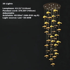 Jenissa Vintage Crystal Staircase Chandelier High Ceiling Luxury Lighting-