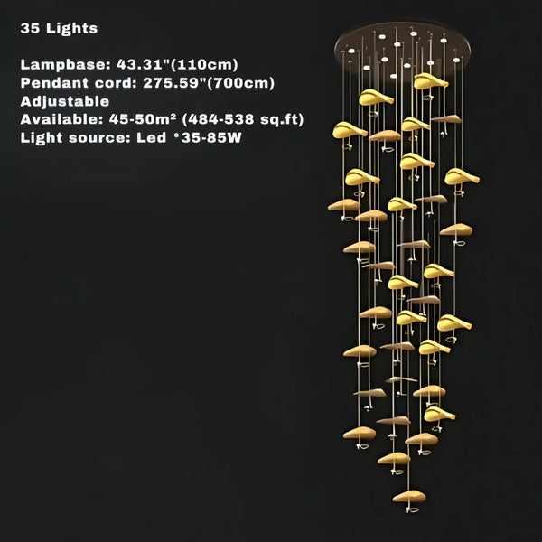 Jenissa Vintage Crystal Staircase Chandelier High Ceiling Luxury Lighting-
