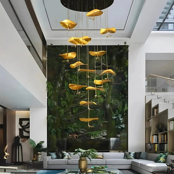 Jenissa Vintage Crystal Staircase Chandelier High Ceiling Luxury Lighting - Arialamps