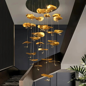 Jenissa Vintage Crystal Staircase Chandelier High Ceiling Luxury Lighting - Arialamps