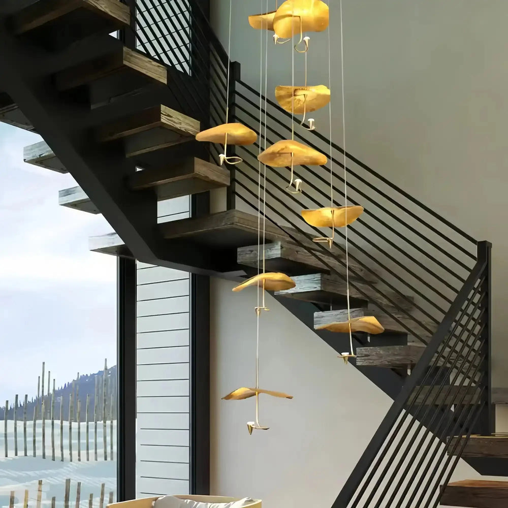 Jenissa Vintage Crystal Staircase Chandelier High Ceiling Luxury Lighting - Arialamps