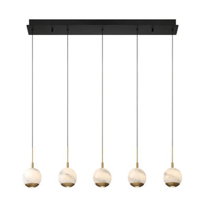 Kimma Lights Linear LED Chandelier-Chandelier-Matte Black-5 Light-Arialamps