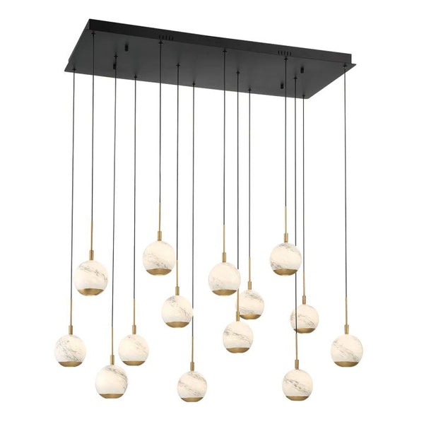 Kimma Lights Linear LED Chandelier-Chandelier-Matte Black-14 Light-Arialamps