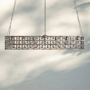 La Caged Rectangular Chandelier 7-Light-