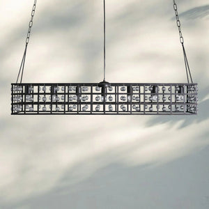 La Caged Rectangular Chandelier 7-Light-
