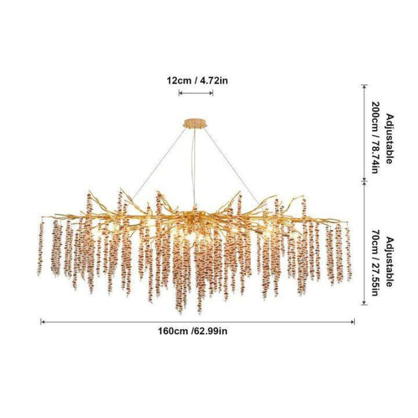 Lacuna Dining Room Branch Chandelier-chandeliers for dining room,chandeliers for stairways,chandeliers for foyer,chandeliers for bedrooms,chandeliers for kitchen,chandeliers for living room-Arialamps
