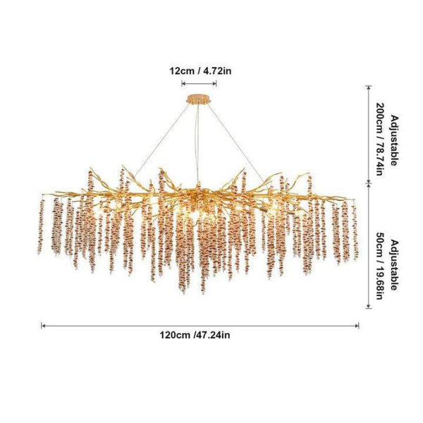 Lacuna Dining Room Branch Chandelier-chandeliers for dining room,chandeliers for stairways,chandeliers for foyer,chandeliers for bedrooms,chandeliers for kitchen,chandeliers for living room-Arialamps
